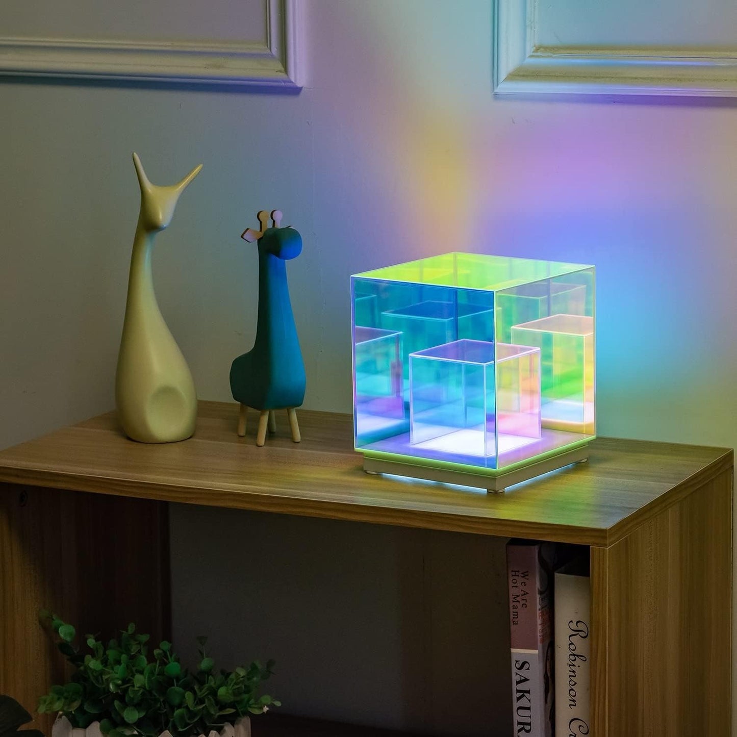 3D Infinity Cube Acrylic RGB Lamp, Decorative USB Rechargeable Acrylic Night Light, 3 Modes Stepless Dimming Touch Party Light Night Lamp (10 cm, Multicolor)