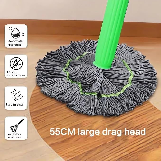 2 in 1 Dehydrated Floor Cleaning Mop | Self-Wringing Floor Mop | 360 Rotatable Adjustable Cleaning Mop,| Microfiber Mop Wet and Dry for Bathroom/Offfice/Home/Outdoor